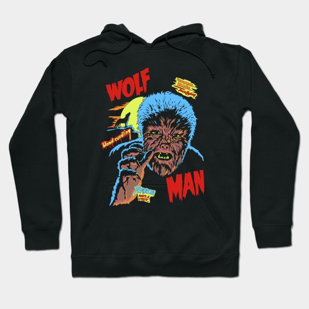 wolf man vintage movie Hoodie by Brunocoffee.id